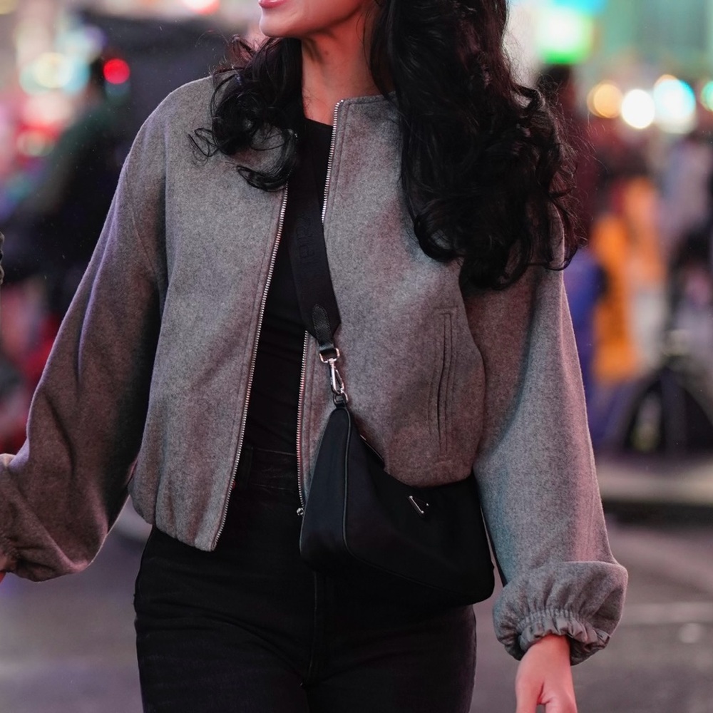 Zara Charcoal Bomber Jacket